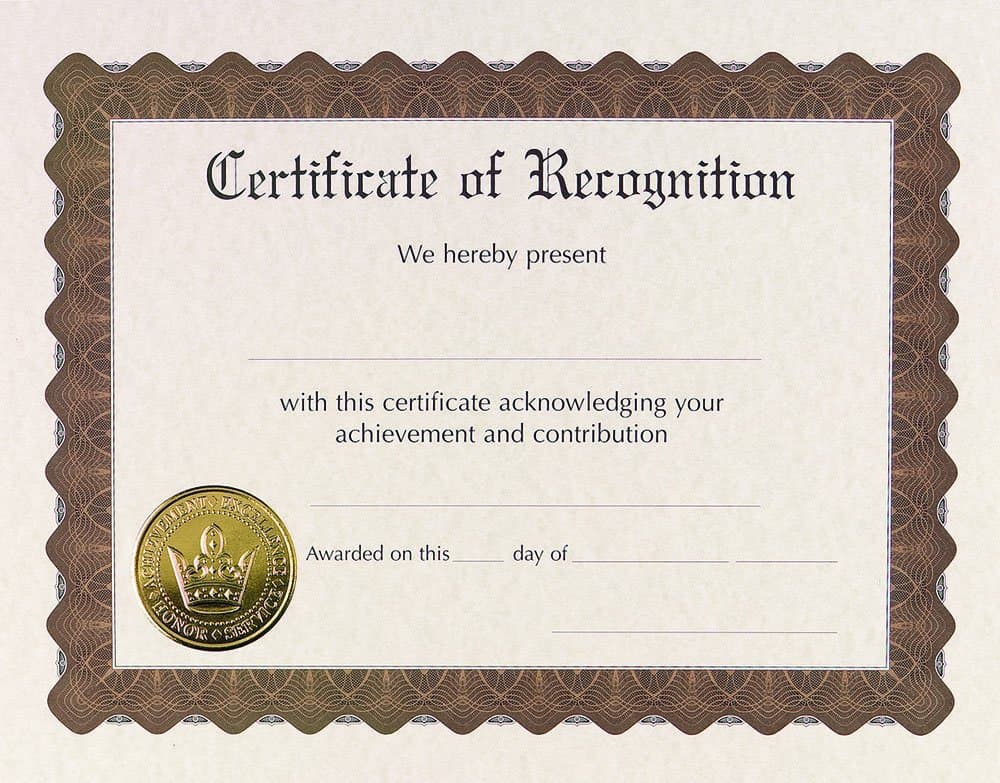 Great Papers! Recognition Certificate, Pre-Printed, Gold Foil and Embossed, for Graduation, Achievements and Awards, 8.5”x11”, 6 Sheet Pack (930200)