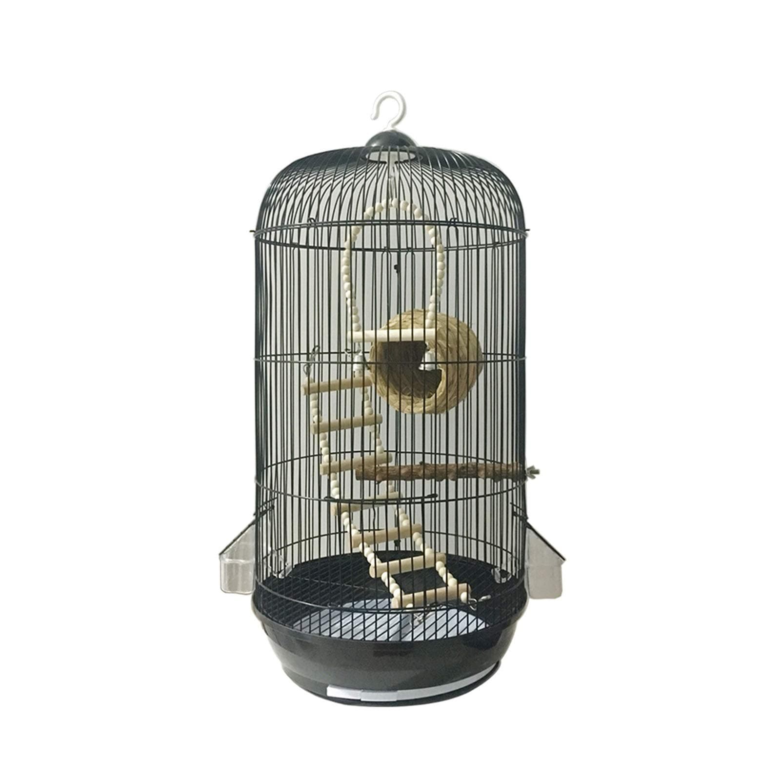 Bird Cages Wrought Iron Select Bird Cage Large Flight Bird Cage with Parakeet, Canary, Finch, Cockatiel， Black Bird Carrier