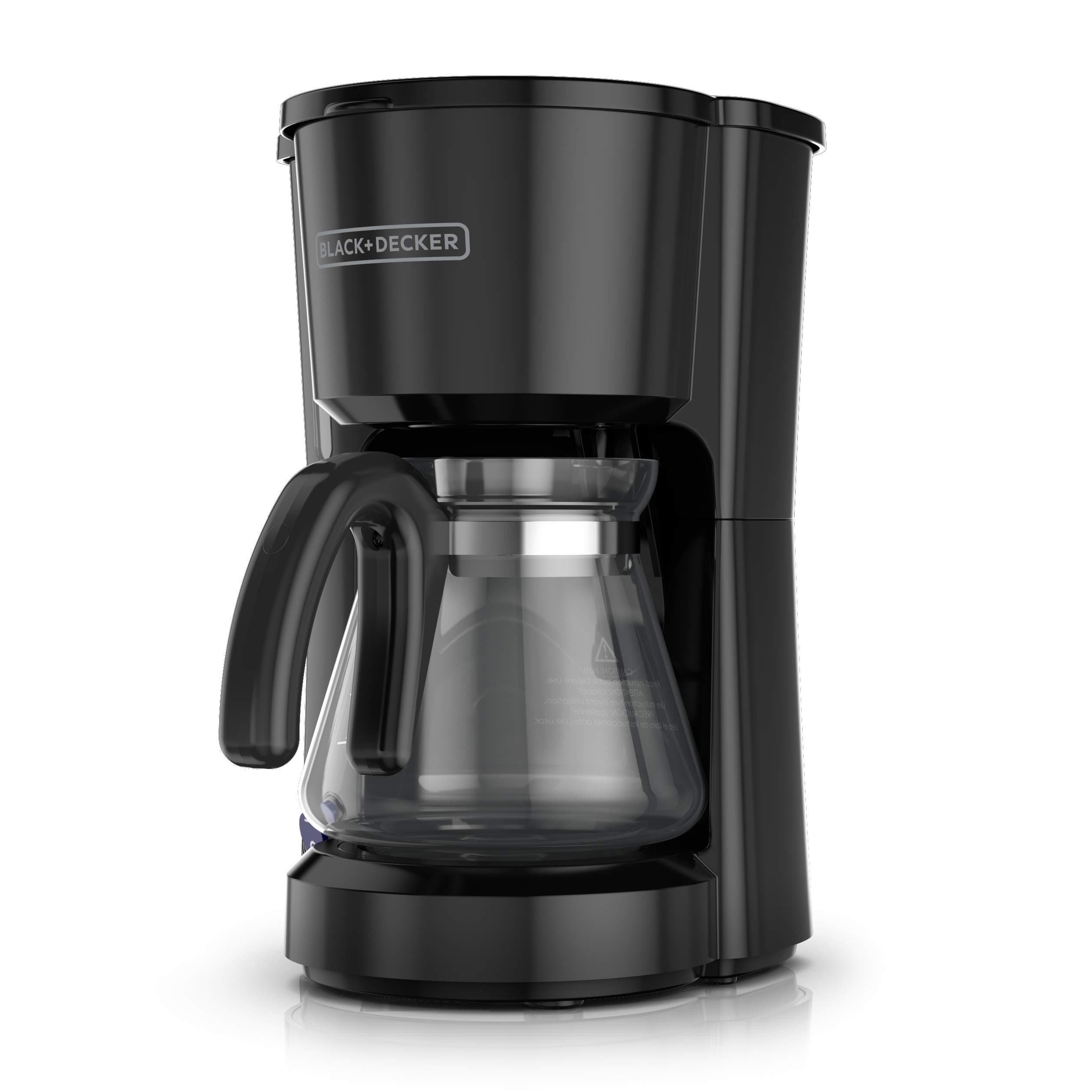 BLACK+DECKER 5-Cup Coffee Maker with On/Off Switch, Sneak-A-Cup Feature, and Easy-View Water Window, Black