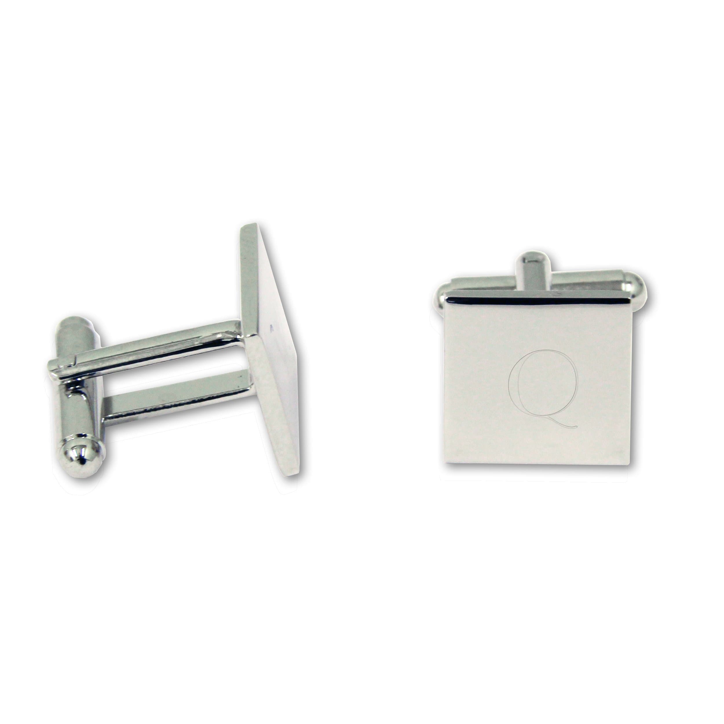 Cathy's Concepts Personalized Silver Square Cuff Links, Letter Q