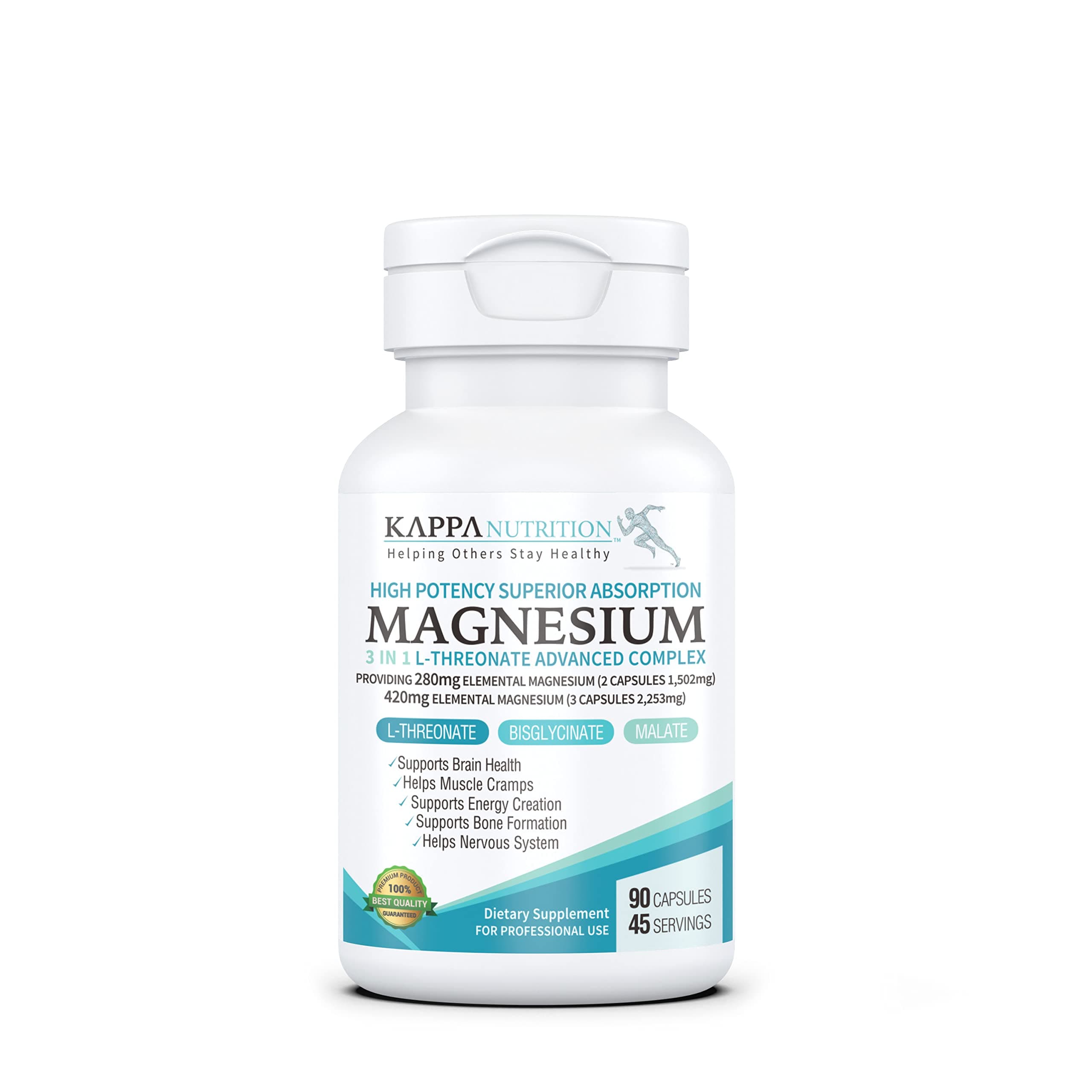(90 Capsules), 2,253mg Per Serving, Providing 420mg Elemental Magnesium, L-Threonate, Bisglycinate Chelate, Malate, for Brain, Sleep, Stress, Cramps, Headaches, Energy, Heart, from .