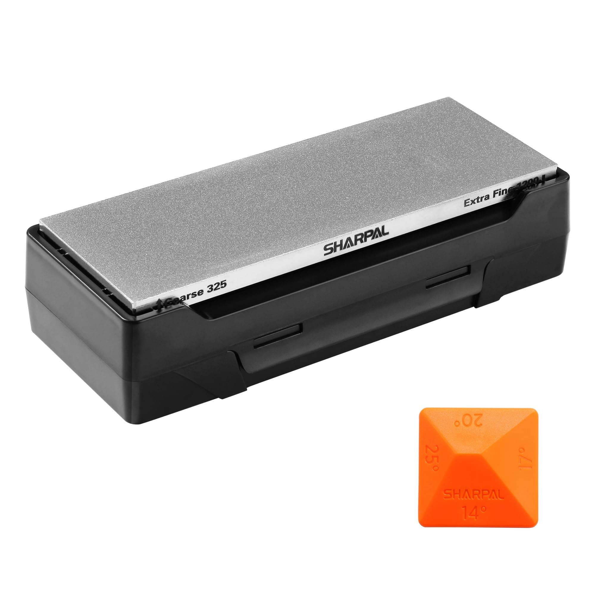 SHARPAL 162N Double-sided Diamond Sharpening Stone Whetstone Knife Sharpener |Coarse 325 / Extra Fine 1200 Grit | Storage Case with NonSlip Base & Angle Guide (8 in. x 3 in.)