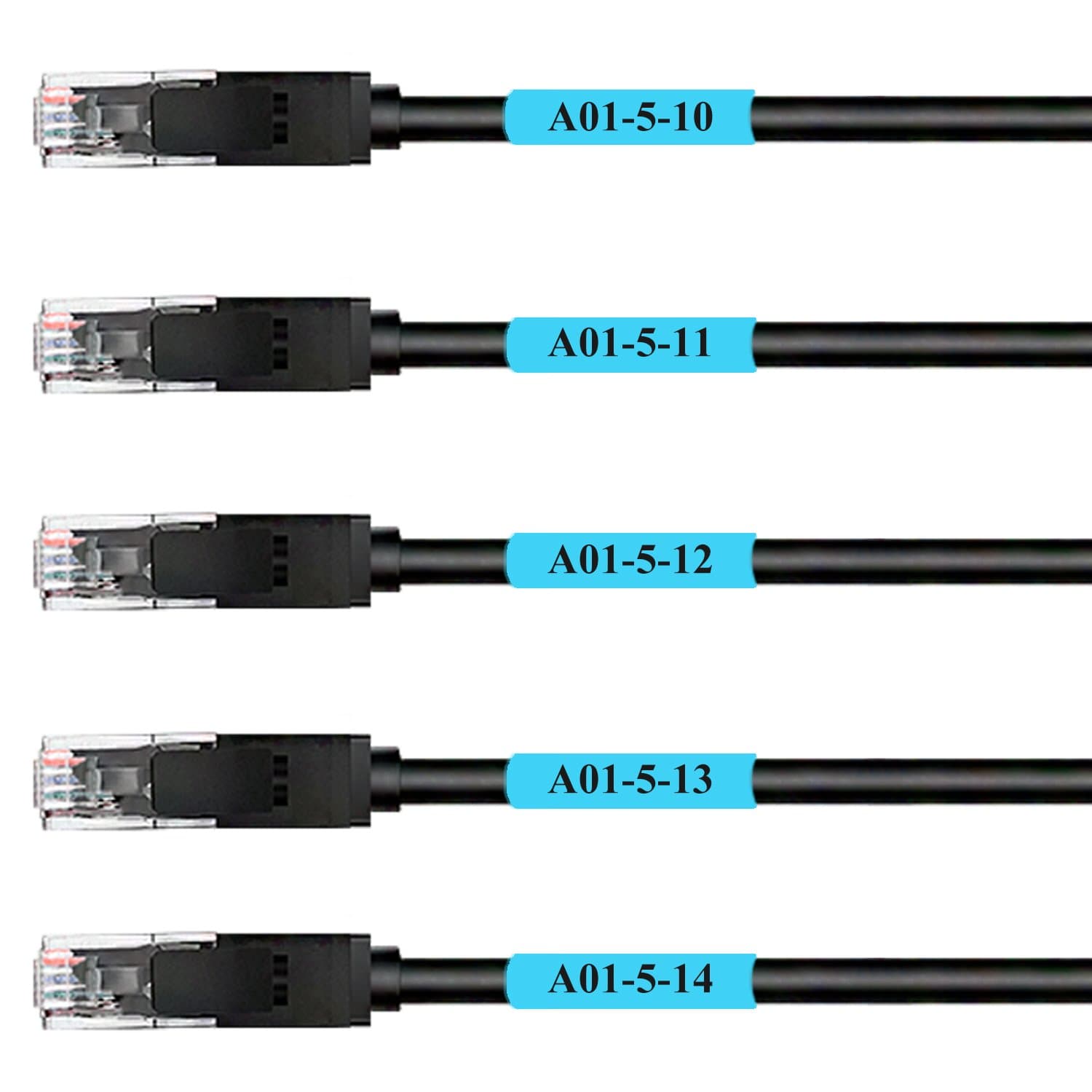 Self-Laminating Wrap Around Cable Labels – Letter Sheet Laser Printer Only – for Wire Marking Identification (25 Sheets (800 Labels), Blue)