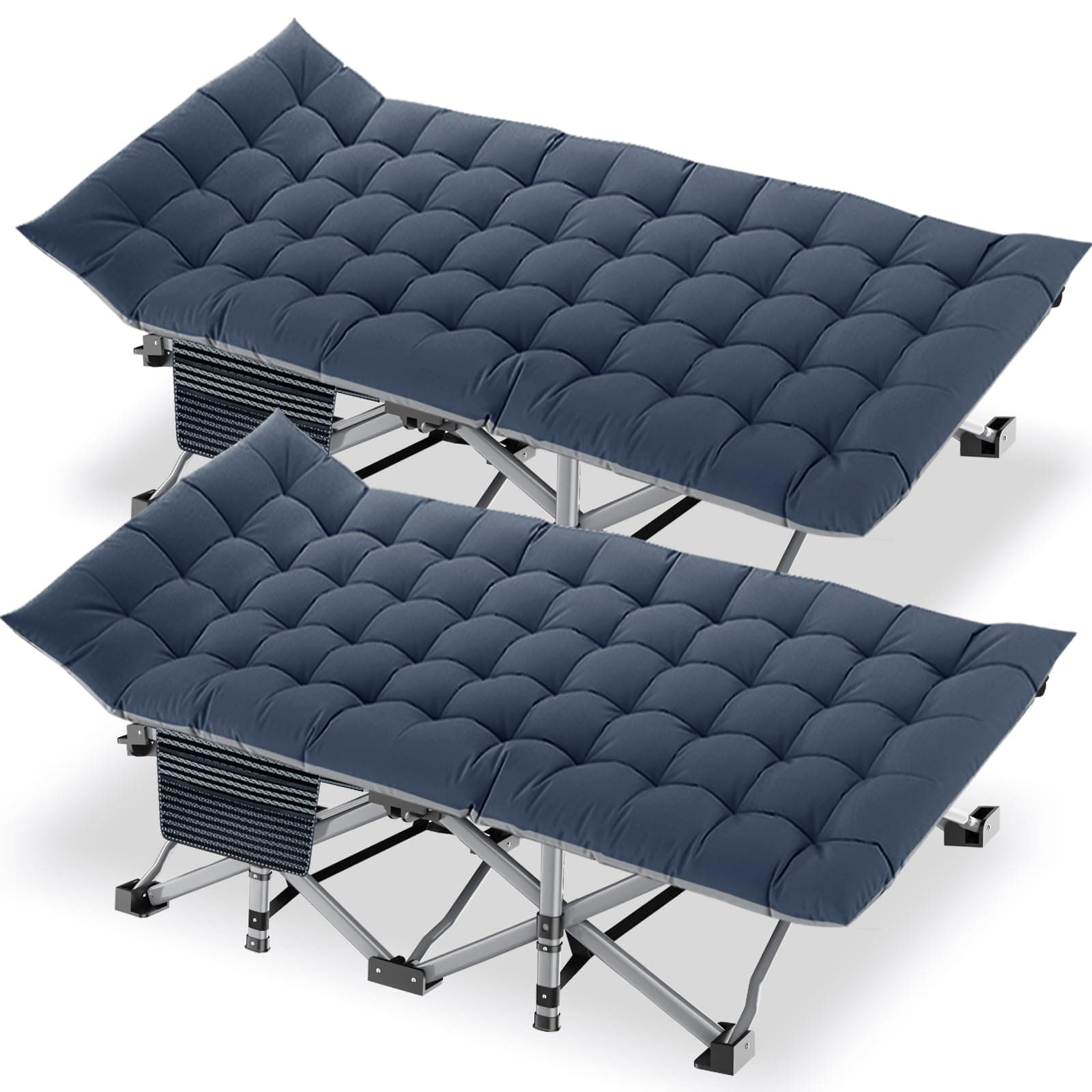 Folding Camping Cots for Adults, 2 Pack Heavy Duty cot with Carry Bag, Portable Sleeping Bed for Camp Office Use Outdoor Cot Bed for Traveling