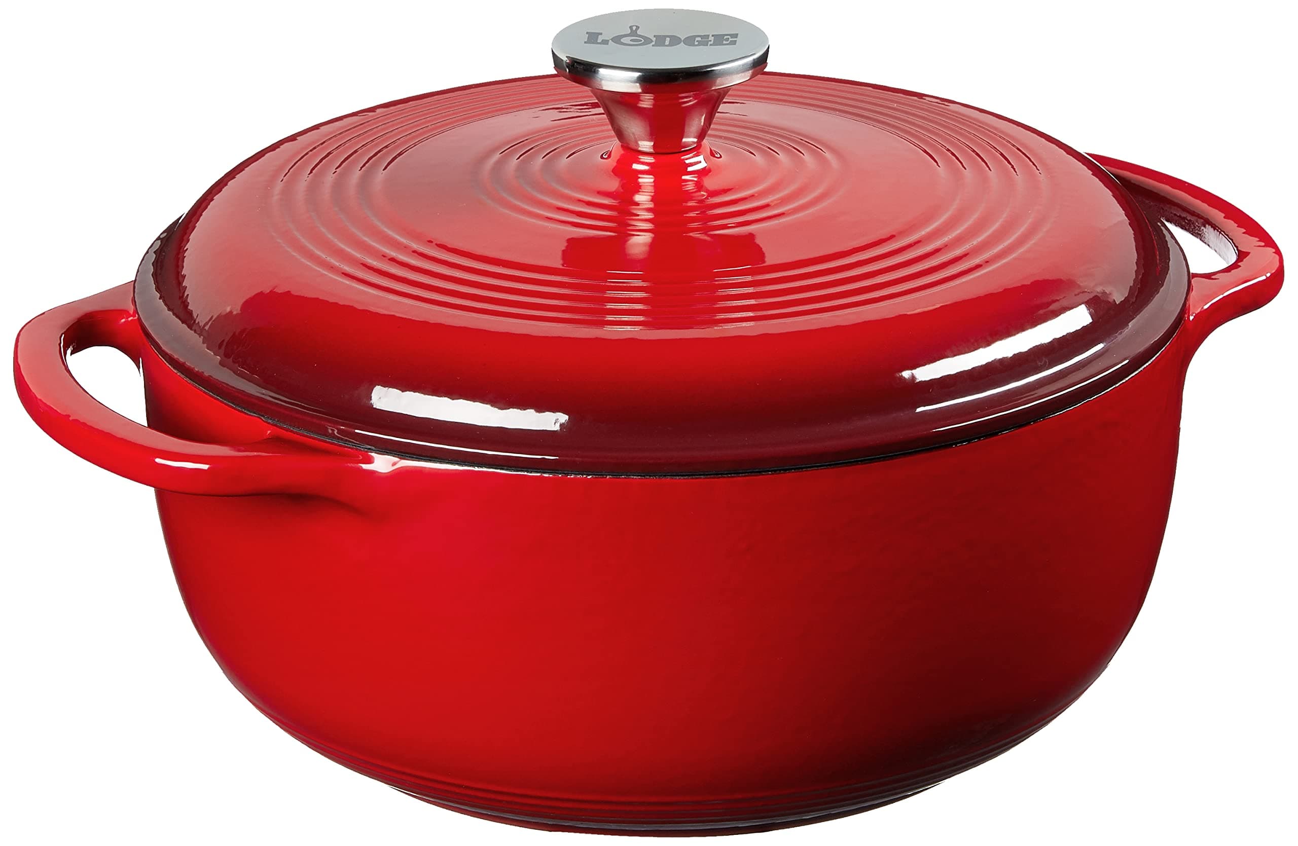 Lodge 4.5 Quart Enamaled Cast Iron Dutch Oven - Island Spice Red