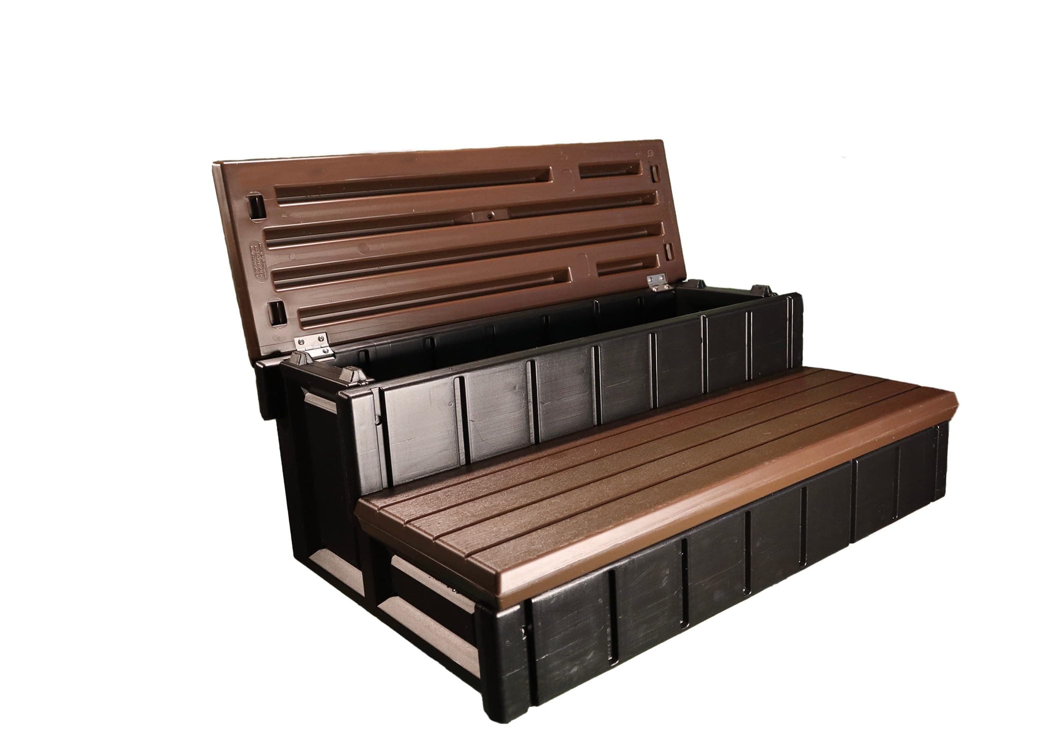 Storage Step for Spas and Hot Tubs: Durable, Multi-Functional, and Made in The USA - Espresso