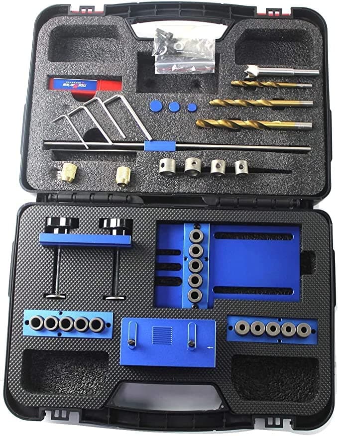 HITOMEN Adjustable Doweling Jig Kit with 5 Drill Sleeves (6/8/10mm) for Precise Dowel Hole Drilling in Woodworking