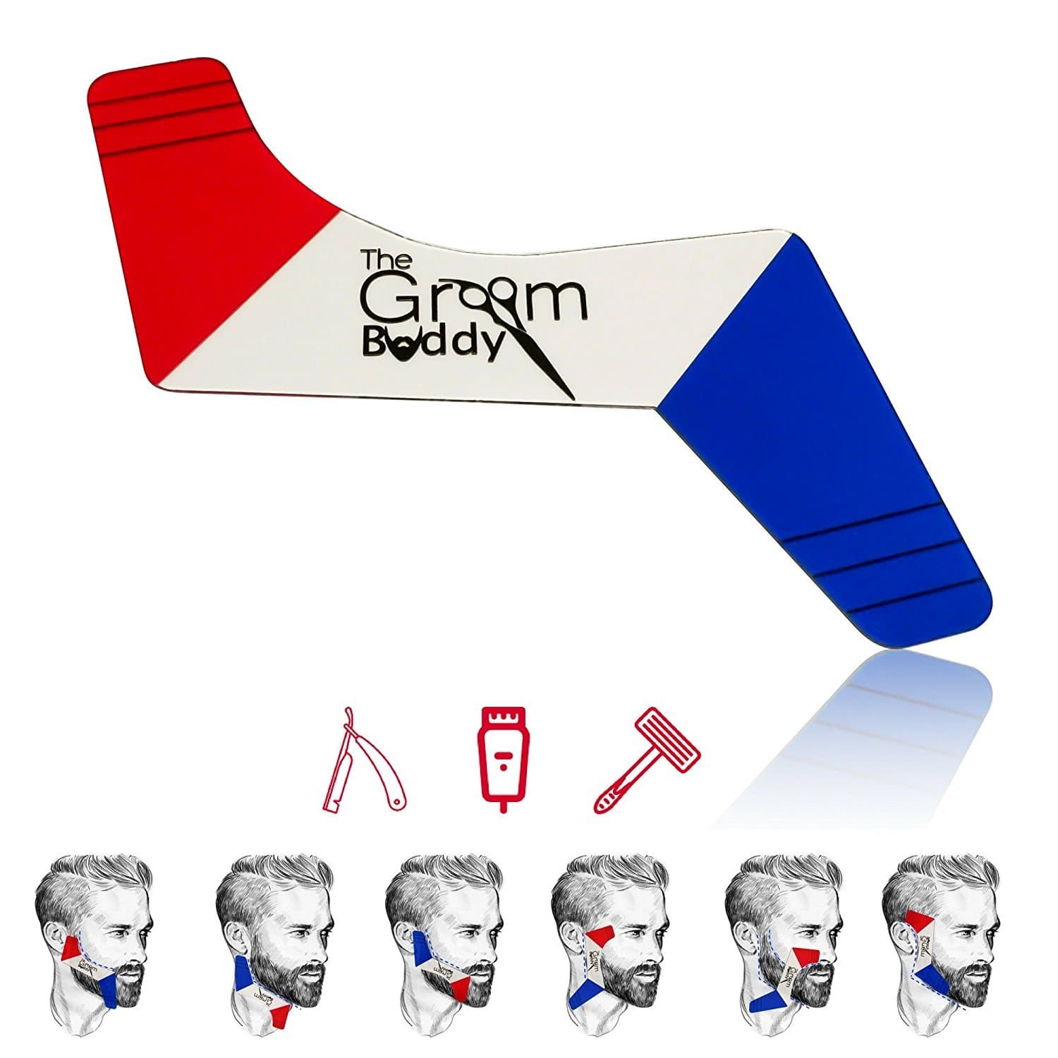 Beard Shaping Tool Template Beard Shaper Guide for Line Up and Edging Transparent Flexible Styling Stencil Work Flexible Tools for a Gentleman's Mustache Goatee Side Burns Neck Line up