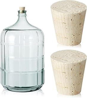 Ziliny 2 Pcs Carboy Cork Stopper Carboy Cap for Most Glass 5 Gallon and a Small Number of 3.5.6 Gallon the Water Jug, Wood Tapered Fermentation Cap Cork Stoppers 1 x 1.5 x 1.6 Inch