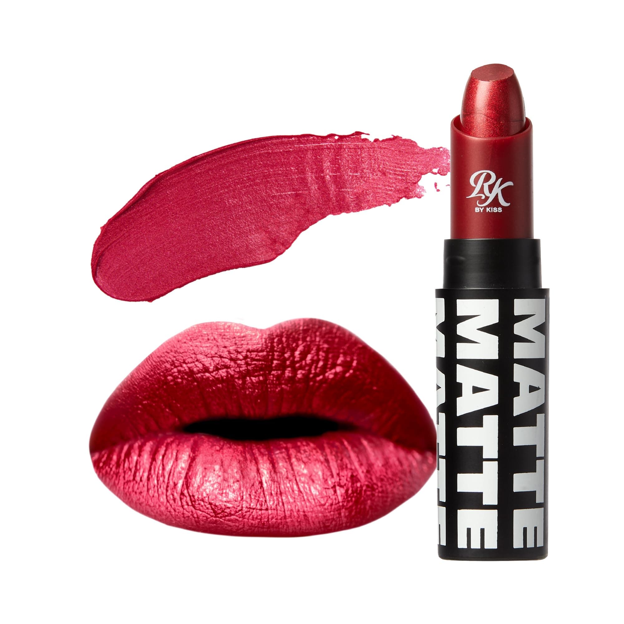 (METALLIC RED) - Ruby Kisses Matte Lipstick, 5ml (METALLIC RED)