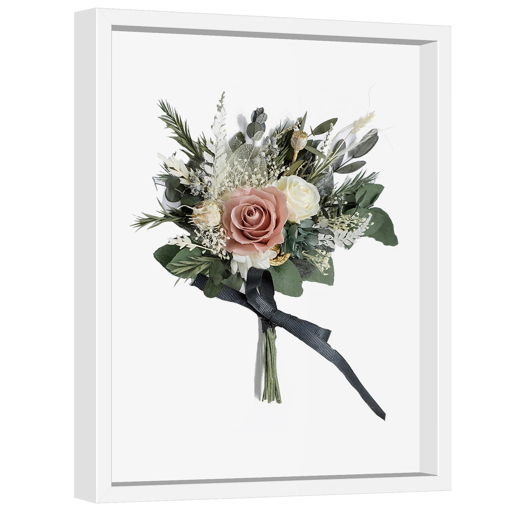 Califortree 12x16 Large Small Shadow Box Picture Frame - Memory Box Display Case for Memorabilia Flower Awards Medals Wedding Photos and Keepsake, White