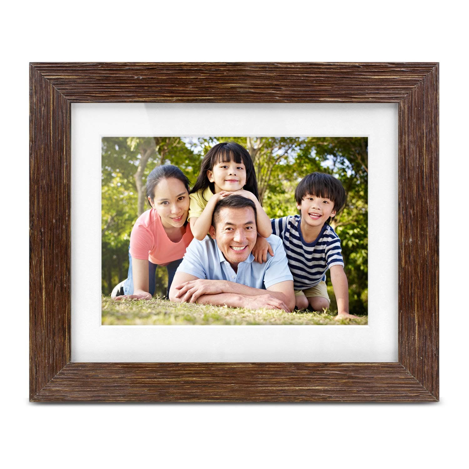 7" Distressed Wood Digital Photo Frame with Auto Slideshow Feature, 800 x 600 (ADPFD07F)