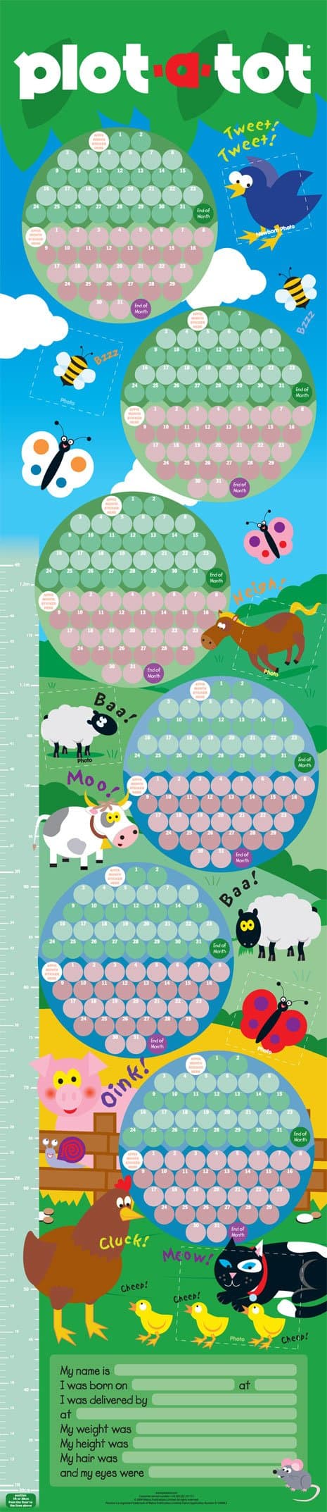 Plot a tot Farm Design - My first calendar - Record your baby's first year