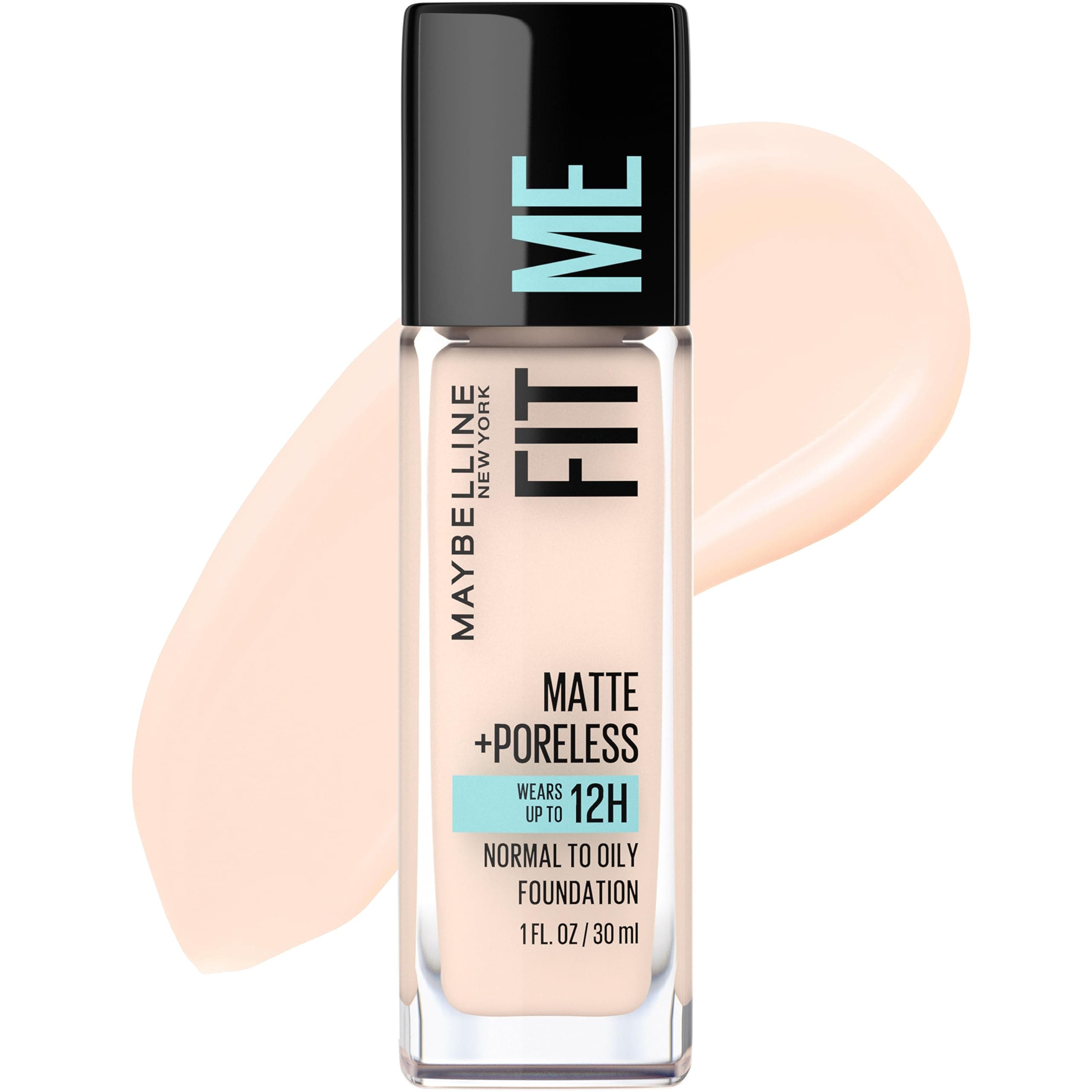 MAYBELLINE - Fit Me Matte + Poreless Liquid Foundation Makeup, Fair Porecelain Shade - 1 fl. oz. (30 ml)