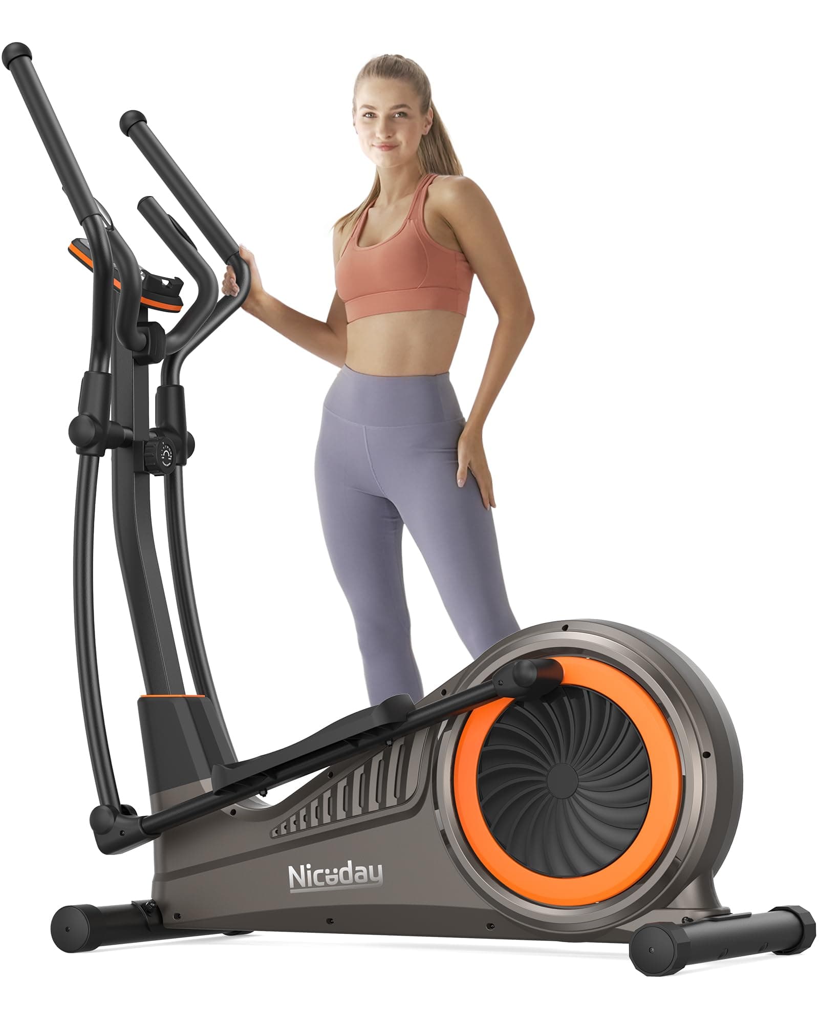 Niceday Elliptical Machine, Elliptical Exercise Machine for Home with Hyper-Quiet Magnetic Driving System, Elliptical Trainer with 15.5IN-18IN Stride, 16 Resistance Levels, 400LBS Loading Capacity