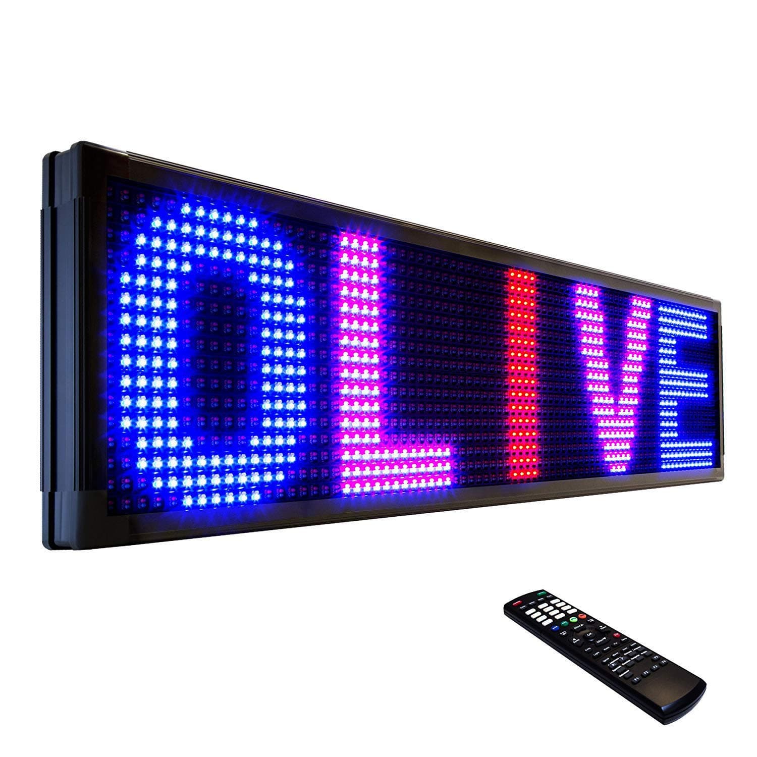 OLIVE LED Sign 3Color, RBP, P20,15"x40" IR Programmable Scrolling Outdoor Message Display Signs EMC - Industrial Grade Business Ad Machine.