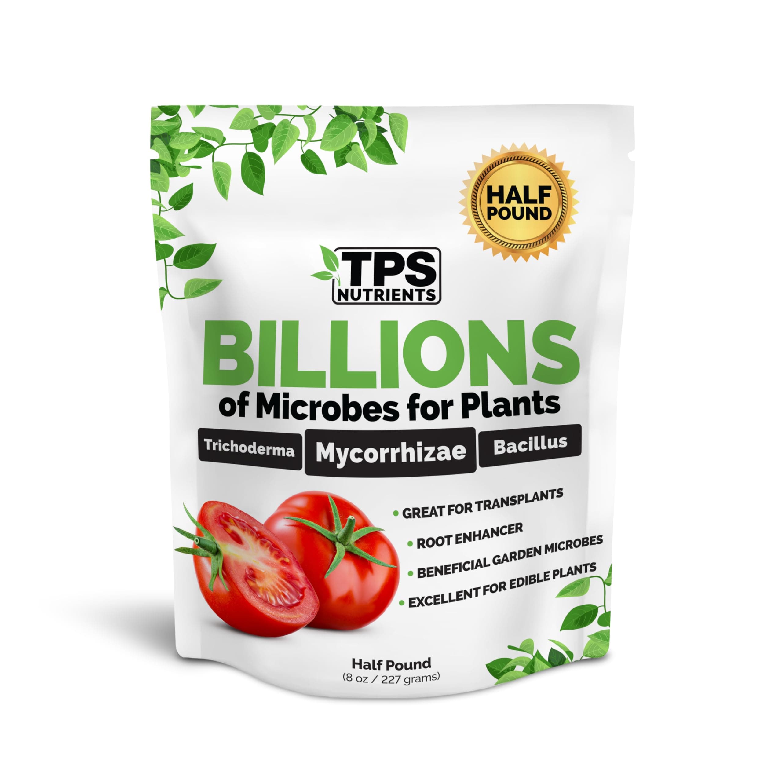 TPS NUTRIENTS Billions Concentrated Microbial Root Enhancer, 100% Water-Soluble with Mycorrhizae, Bacteria and Trichoderma, 8 oz (1/2 Pound)