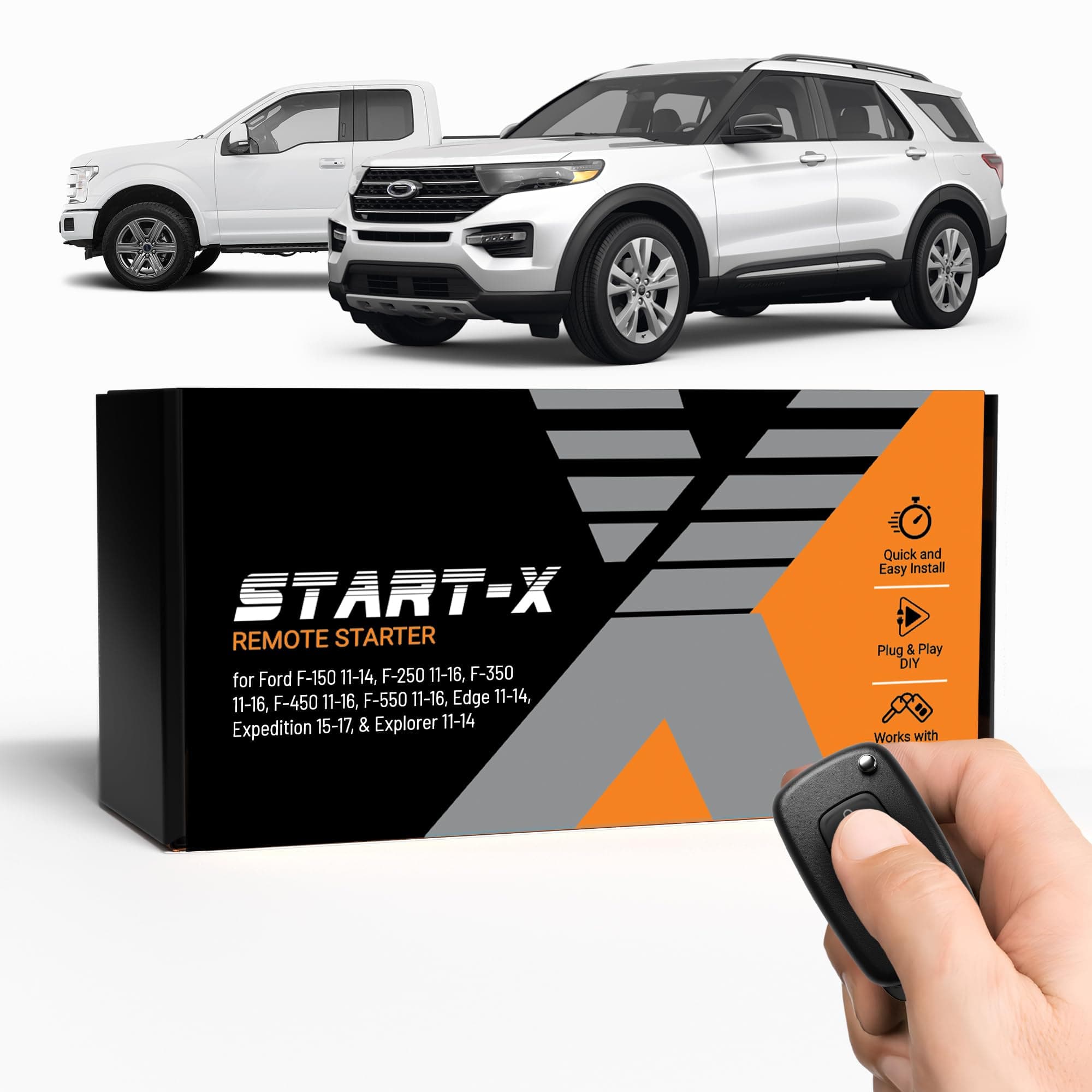 Start-X Remote Starter Kit for Ford F-150 (2011-14), F-250/F-350/F-450/F-550 (2011-16), Edge (2011-14), Expedition (2015-17), Explorer (2011-14) Vehicles | Key Ignition | Plug & Play Install