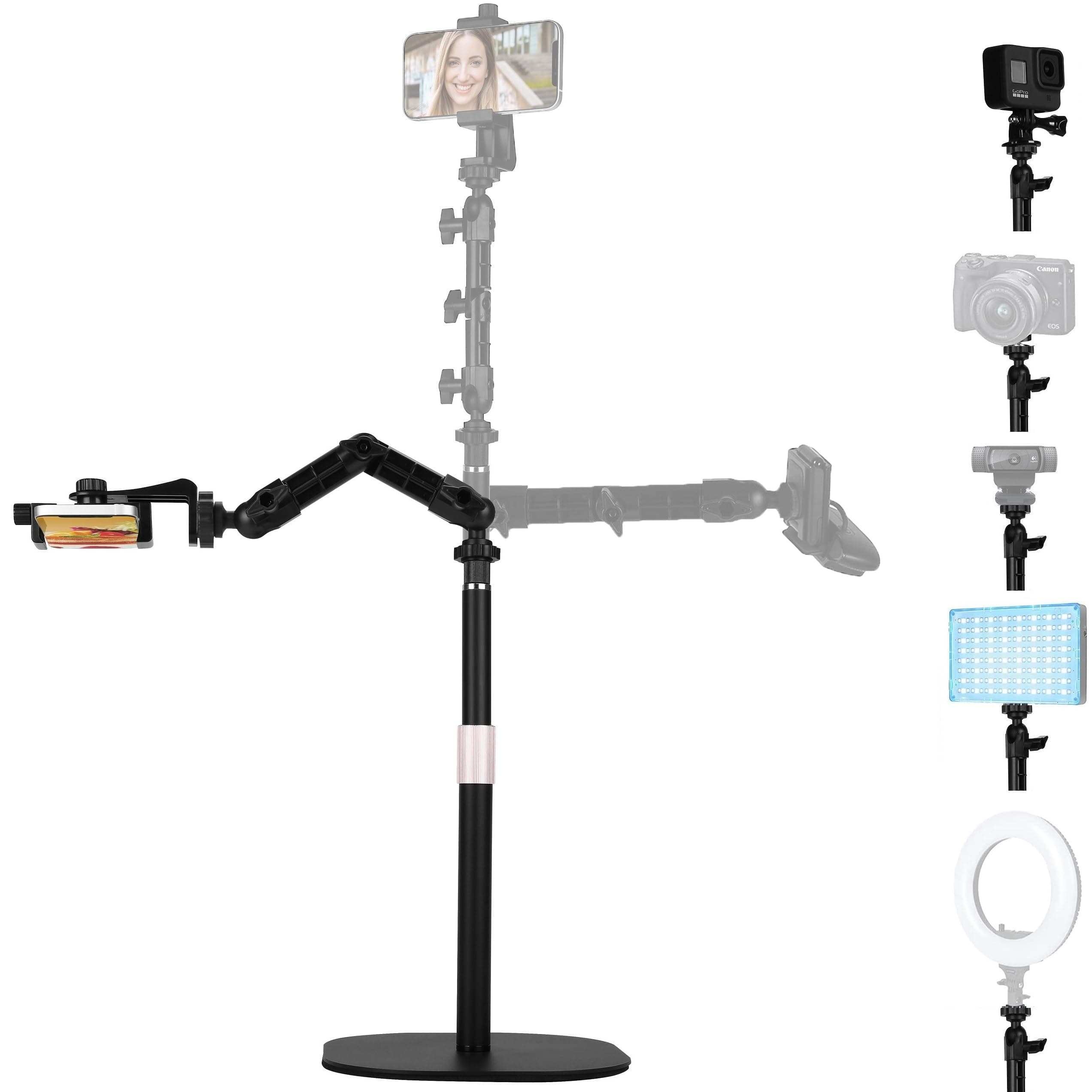 Calligraphy Video Stand,Table Top Phone Mount for Baking Crafting Demo Drawing Sketching Recording Streaming,compatibel mit iPhone 14 13 12 11 Xs Xr X 9 8 7 and Samsung Mobile phones