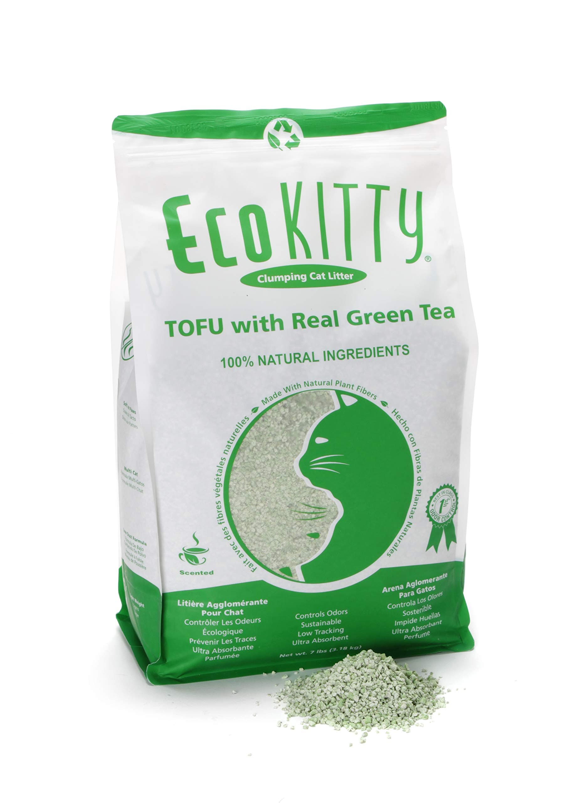 EcoKitty Clumping Cat Litter, Green Tea Tofu
