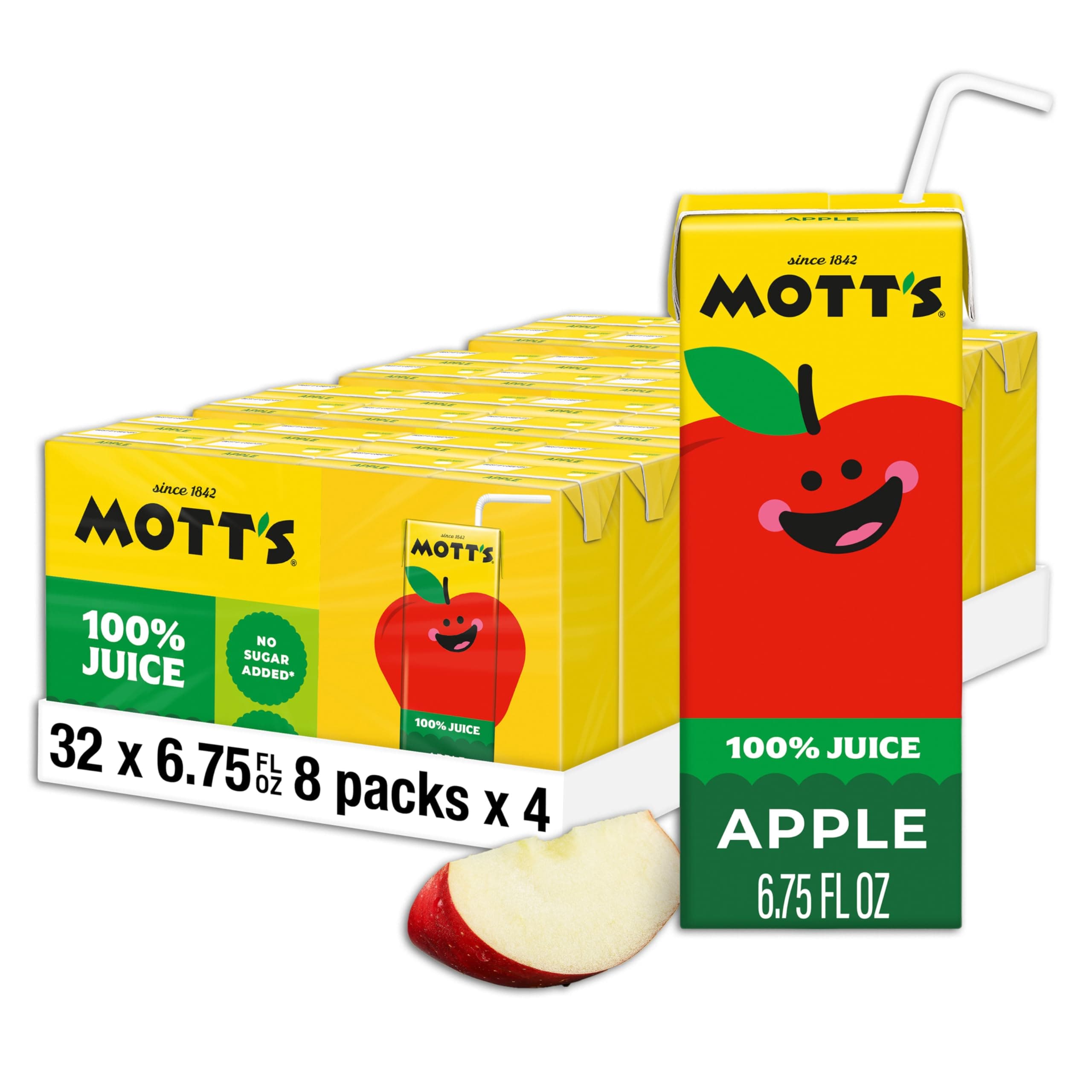 100% Original Apple Juice, 6.75 Fl Oz Boxes, 32 Count (4 Packs Of 8), 2 Servings Of Fruit, 100% Fruit Juice, Gluten-free, Caffeine-free, Kosher, Contains No Artificial Colors Or Sweeteners