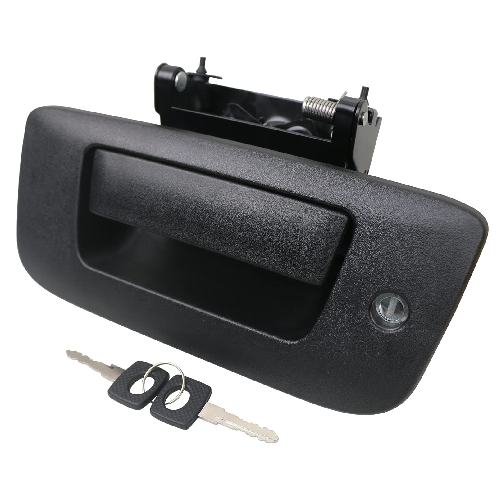 Locking Tailgate Handle Latch w/Bezel & Lock Cylinder 22755305 Compatible with 2007-2014 Chevrolet Chevy Silverado GMC Sierra 1500 2500 3500 Truck Bed Tail Gate Door Panel