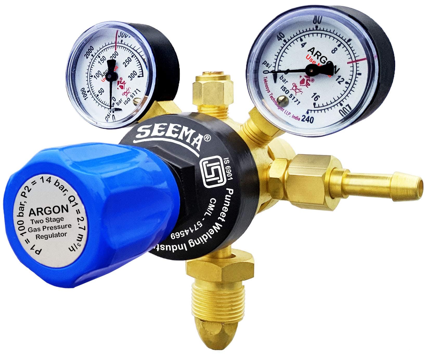 Two Stage Argon Gas Pressure Regulator (ISI Certified)