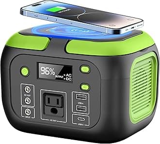 200W Portable Power Station, 42000mAh Solar Generator with 110V AC Outlet, DC, USB C, USB QC3.0, 155Wh Backup Battery Pack Power Supply for Camping Essential Road Trip Home Outdoor Emergency