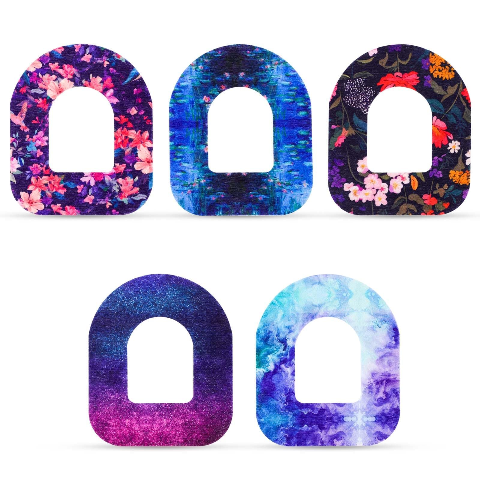 25pcs Adhesive Patches Compatible with Omnipod 5, Waterproof Overpatch Non-Fraying Sensor Monitor Patch Sensor Stickers Sensor Covers Accessories Parts(Water Lily)