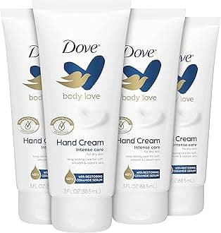 Dove Body Love Moisturizing Hand Cream for Rough or Dry Skin Intense Care Softens and Smoothes 3oz 4 Count