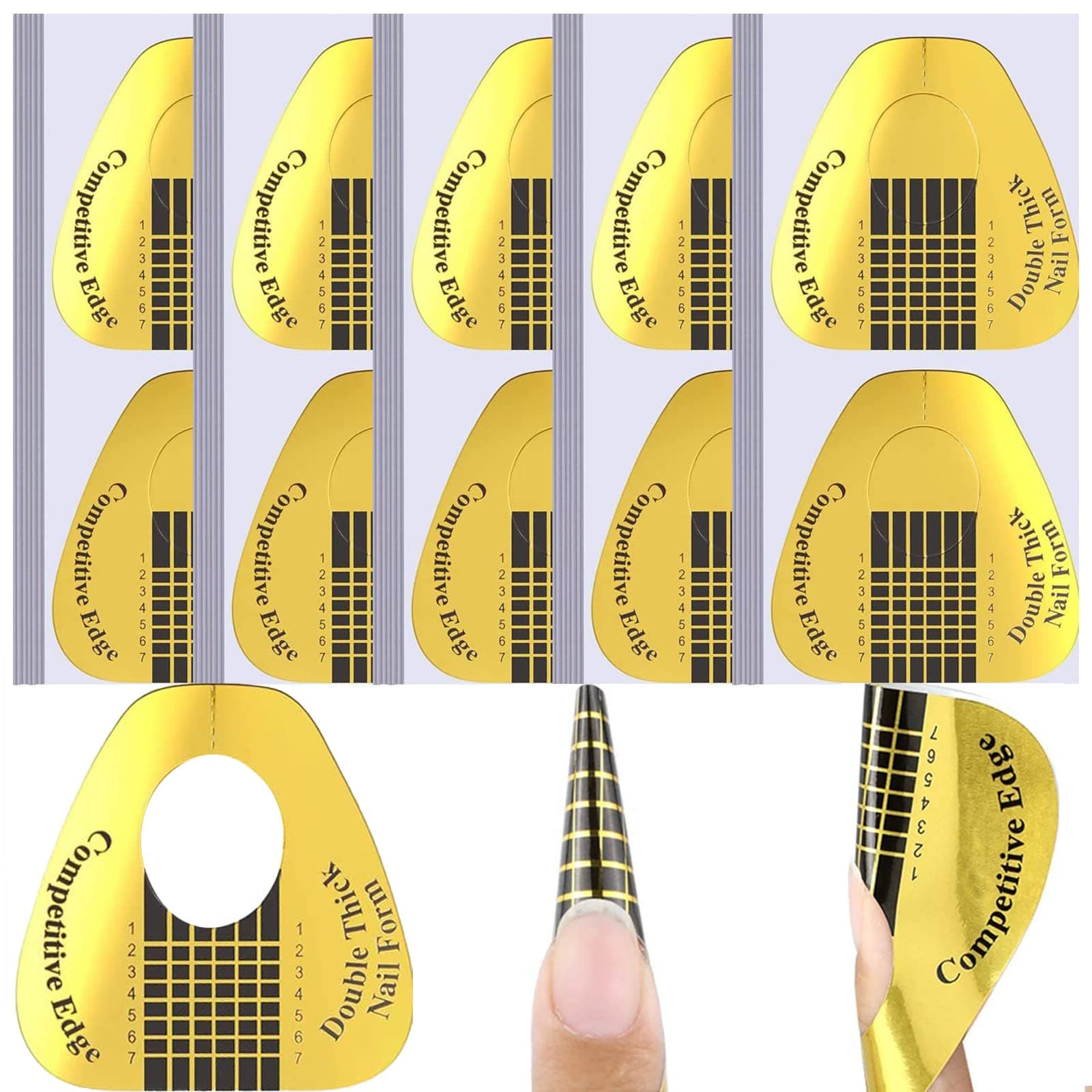 200 Pcs Nail Forms Sticker for Gel Builder, Nail Extension Form for Acrylic, UV Gel, Polygel for Nail Art