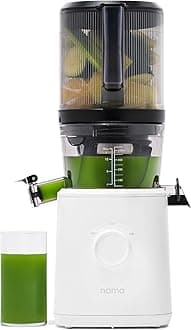 NAMAJ2 Cold Press Juicer, Self Feeding for Hands-Free Operation with Wide Mouth Hopper for Full Recipe Load, No Residue Chew Juicer for More Juice, Less