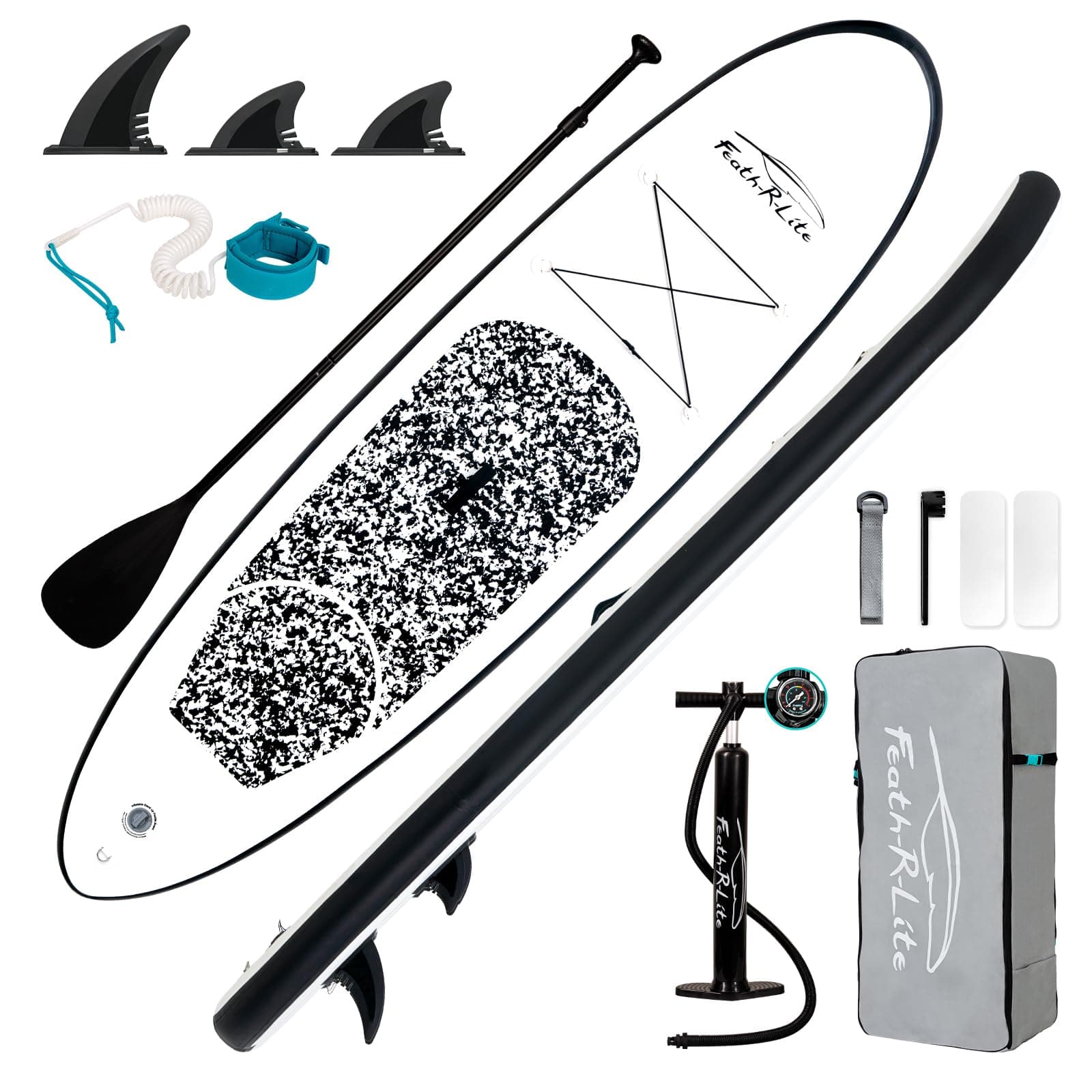 FEATH-R-LITE Inflatable Ultra-Light 10'×30''/10'6''×33'' Stand Up Paddle Board for All Skill Levels with Premium SUP Paddleboard Accessories,Non-Slip Comfort Deck for Youth & Adults