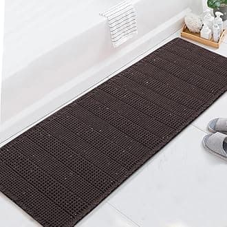 H.VERSAILTEX Upgraded Waffle Runner Rug Super Absorbent Non Slip Bath Rugs for Beside Tub, 24" x 72", Chocolate