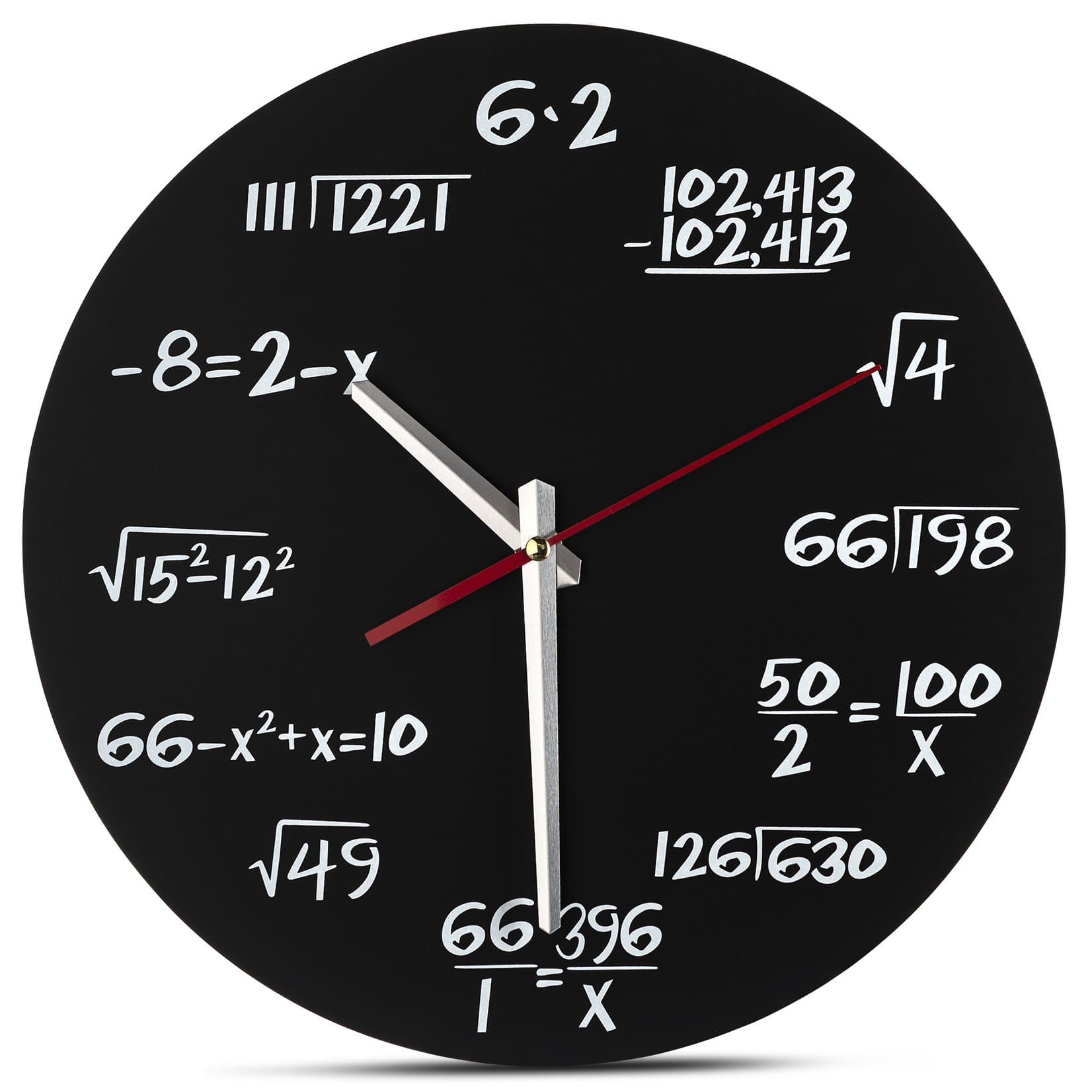 Decodyne Math Clock - Unique Wall Clock - Each Hour Marked By A Simple Math Equation