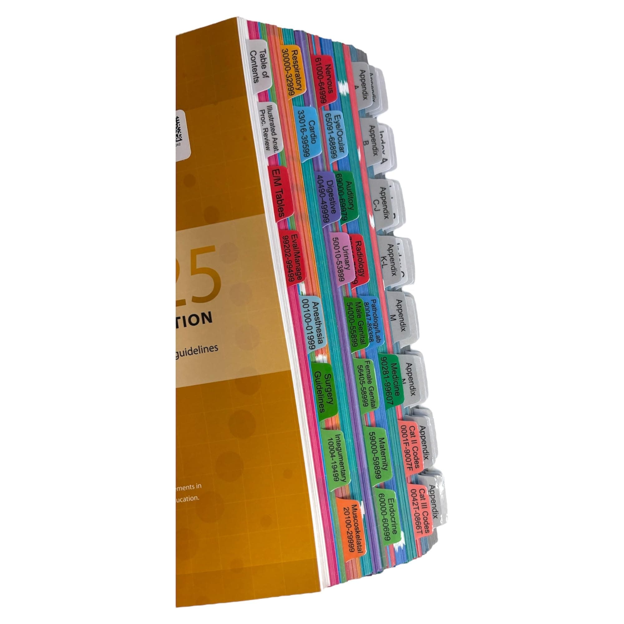 Laminated Book Tabs for CPT 2025 Professional Edition (AMA Version) – Durable, Color-Coded, and Repositionable Sticky Tabs – Includes Alignment Card & Blank Tabs (Book not Included)