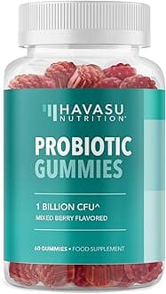 Probiotic Gummies for Digestive Support and Gut Health with 1 Billion CFU of Shelf Stable Microorganisms | Non-GMO, Gluten Free and Vegetarian Friendly | 2 Month Supply Mixed Berry Gummies