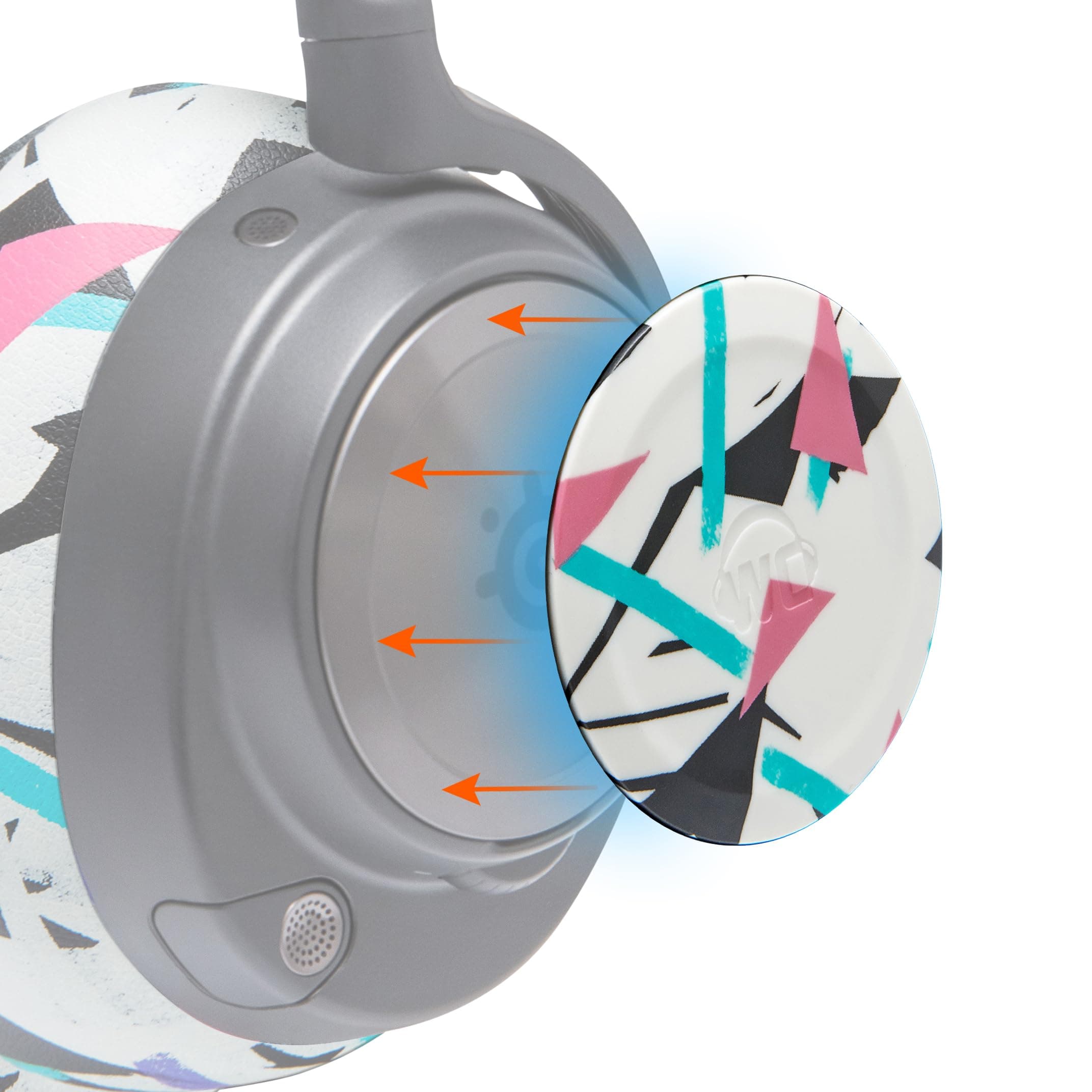 Side Speaker Plates for Arctis Nova Headsets Made by Wicked Cushions | Fits Arctis Nova Pro Wireless, Pro Wired, Nova 7, 7X, 7P | Designs Perfectly Match WC Headbands & Earpads | 90's White