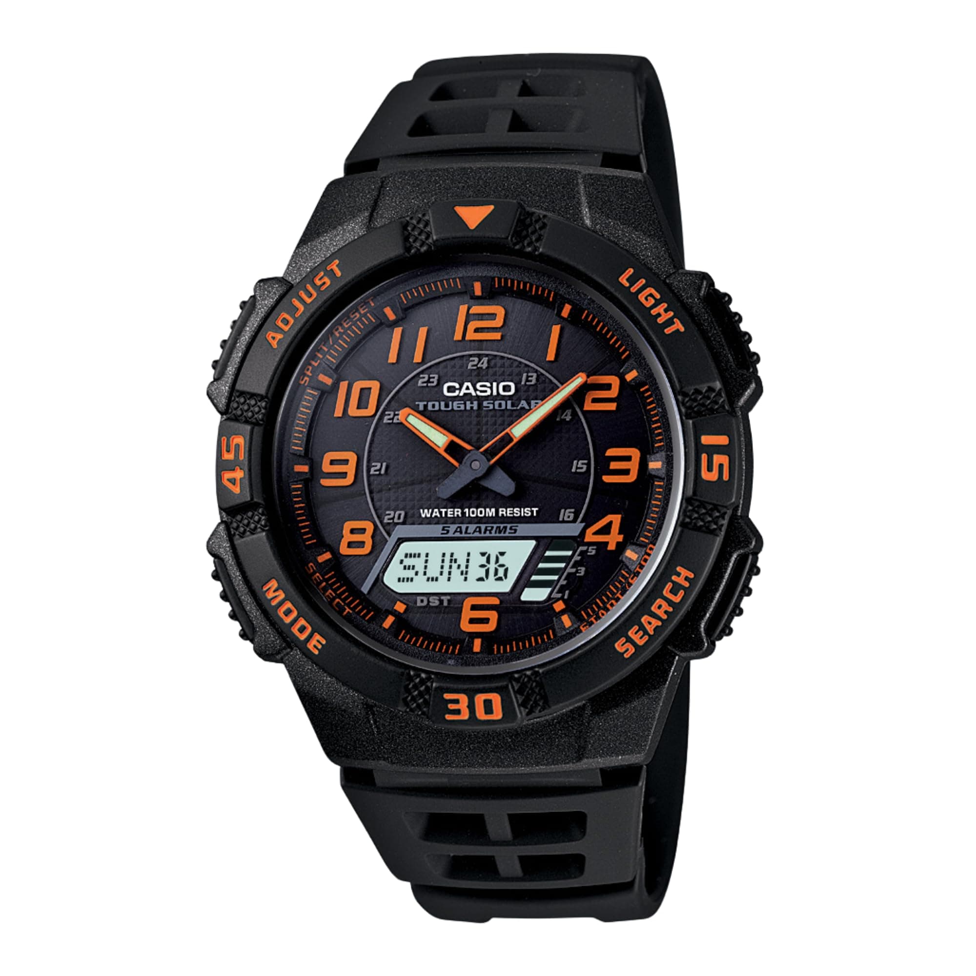 Casio AQS800W Series | Analog Digital Watch | 100M WR | Solar Powered | 1/100 SEC Stop Watch | 6-Language Day of The Week Indicator | Countdown Timer | LED Light | Multi Alarm