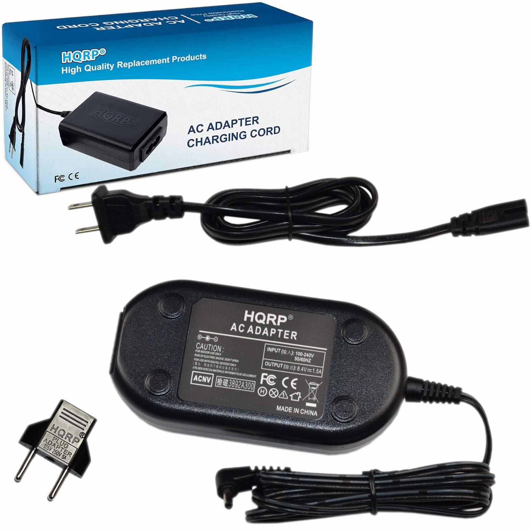 HQRP AC Adapter for Samsung AA-E7A AA-E6 SC-L700 SC-L810 SC-D67 SC-D77 SC-L540 SC-L610 SC-L650 SC-L770 SC-L860 SC-M51 SC-W61 SC-W62 VP-D55 VP-D60 Camcorder Charger Cord Power Supply