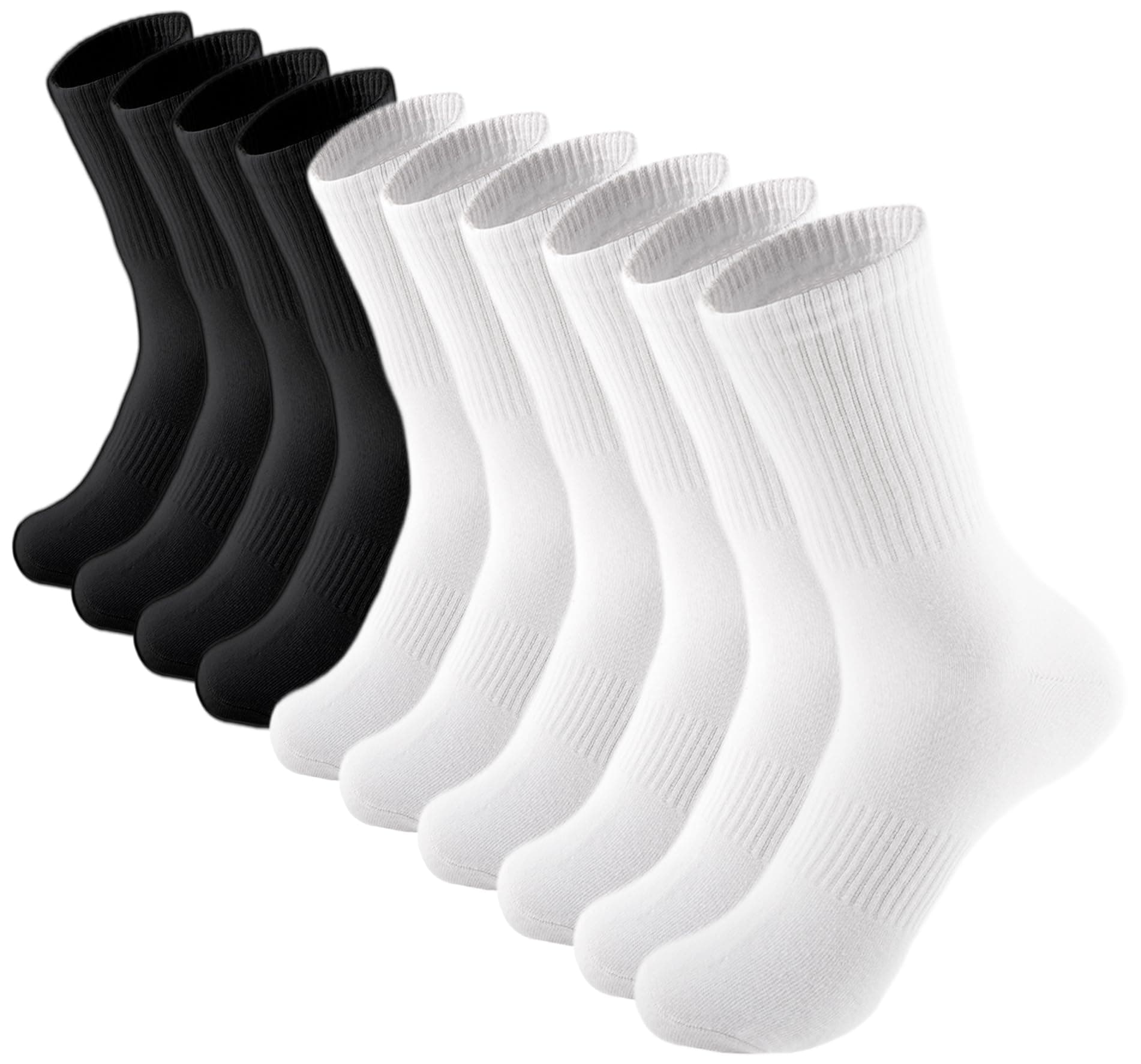 ACCFOD Womens Crew Socks Thin Cotton Long Socks Arch Support Casual Workout High Socks 5 Pairs