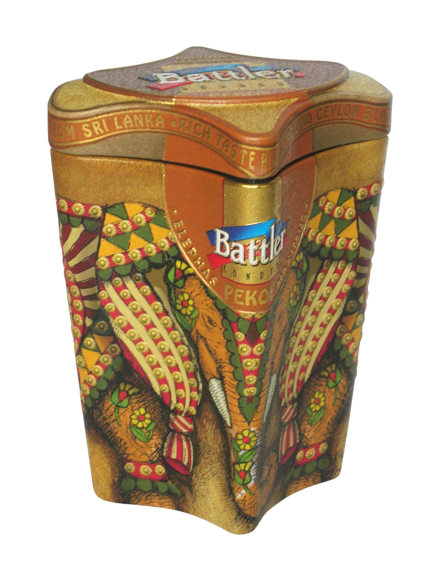 Battler Tin Caddy Ceylon Black Tea Elephas Maximus, Pekoe