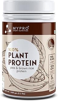 Plant Protein Powder Pea & Brown Rice Protein (23g protein,22 Vitamins & minerals,5g BCAA) Plant Based Vegan Protein Supplement For Men & Women (Chocolate Flavour -1000 Gm)