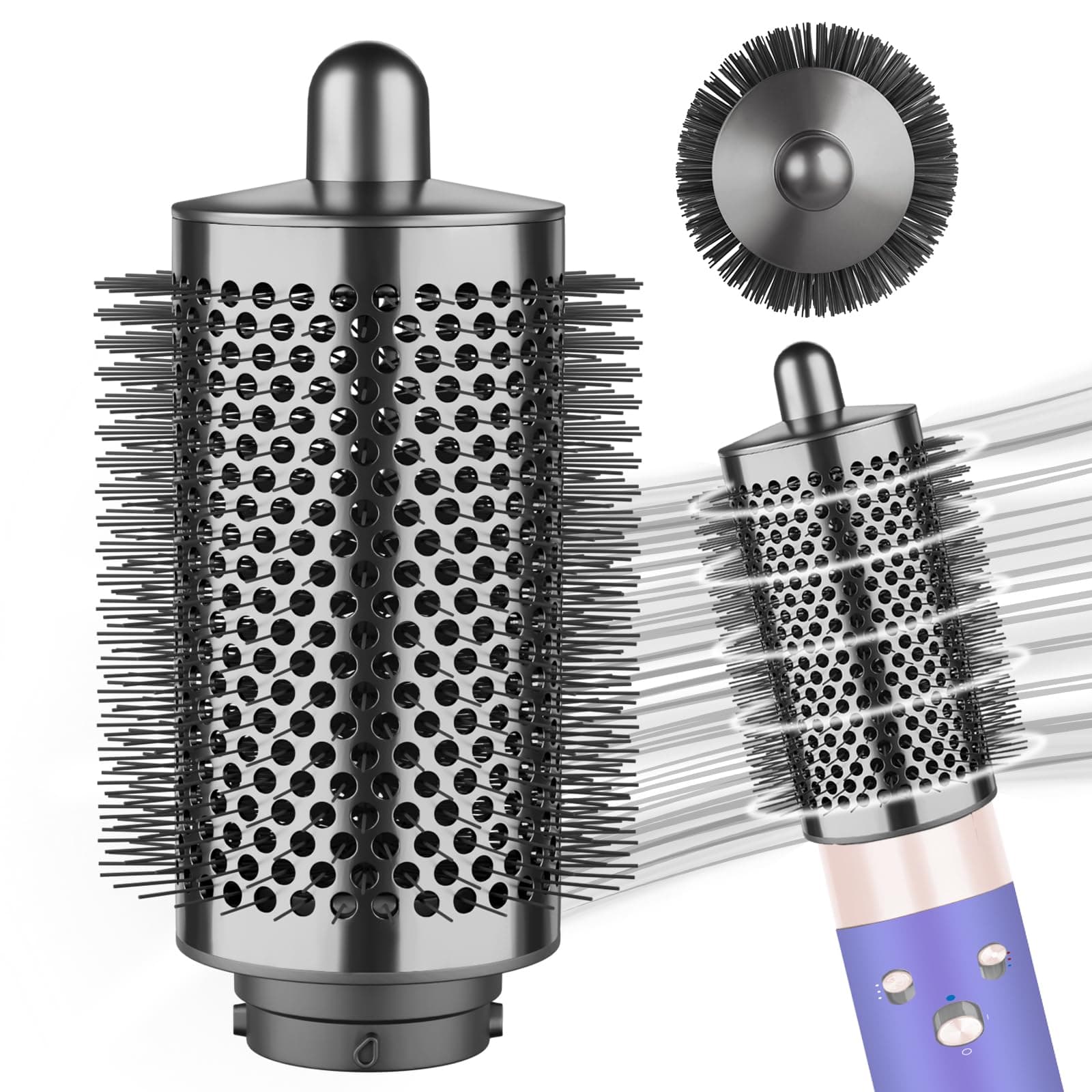 Large Round Volumizing Brush Attachments Compatible with Dyson Airwrap HS01/05/08,Bigger Oval Round Brush Compatible with Dyson Air Wrap Fluff up and Volumize for Styling