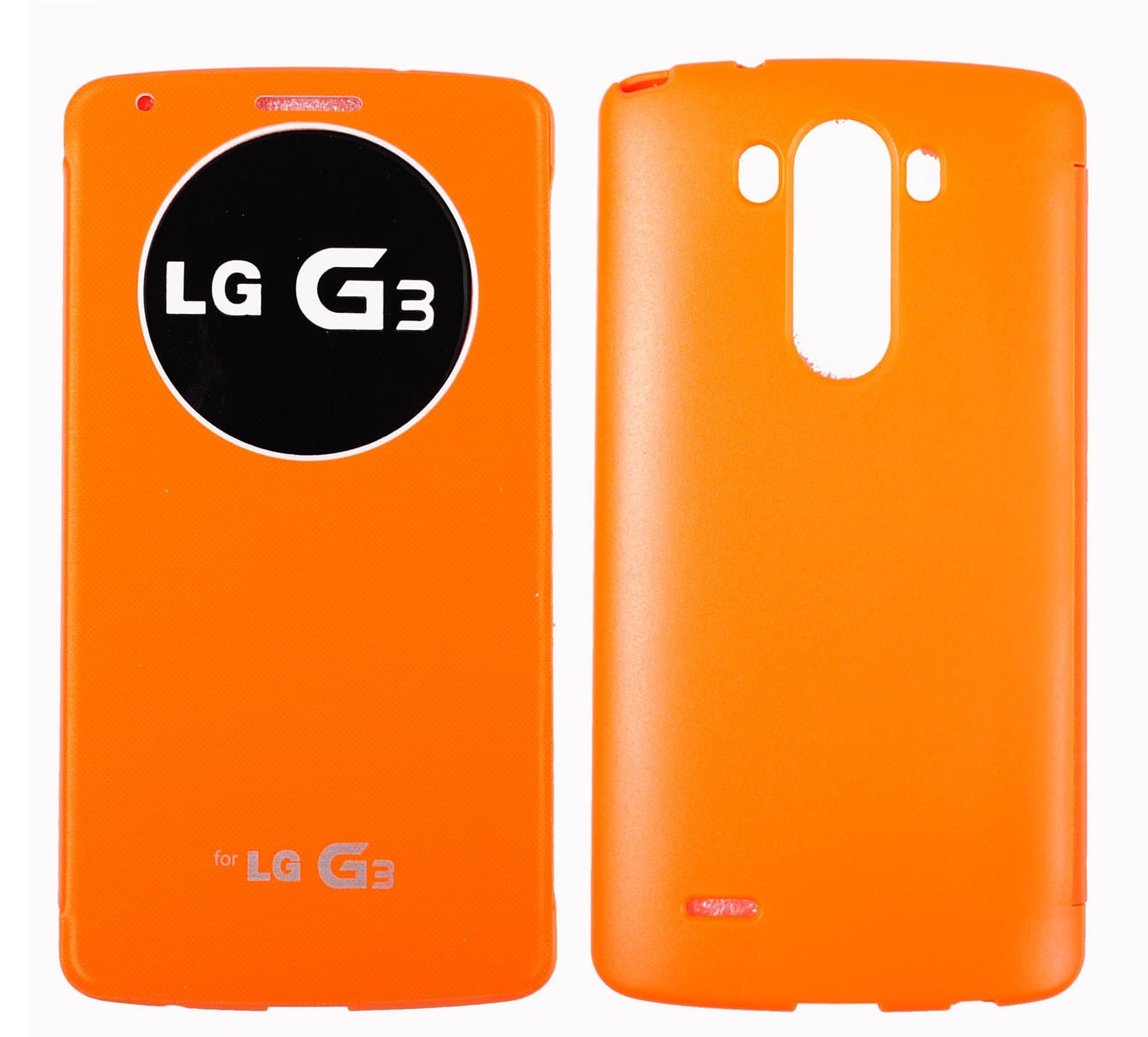 Ultra Slim Fit Polycarbonate Leather Flip Open View Rigid Case Flip Cover for LG G3 (Orange)