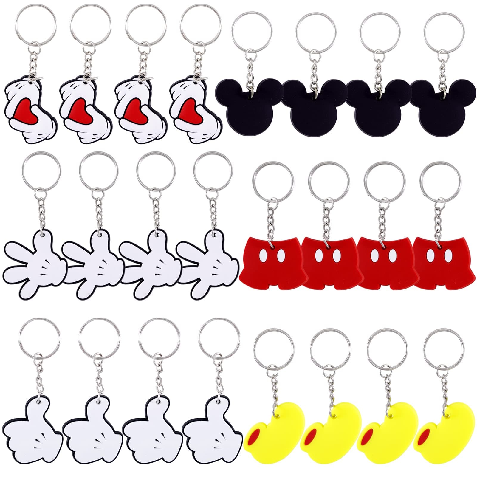 24 Pcs Mouse Keychain, Cute Mouse Silicone Keychain for Mouse Theme Party Favors Pendant, Mouse Birthday Party Supplies