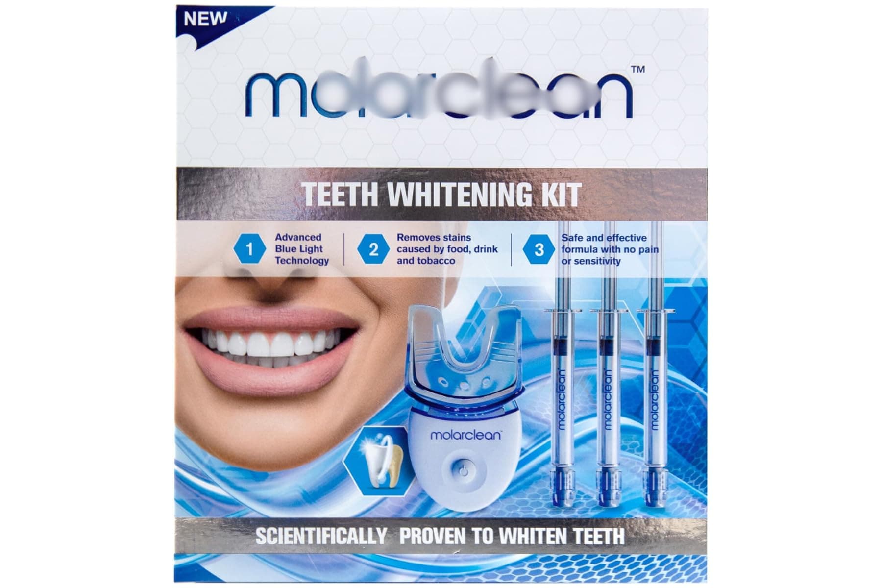 Teeth Whitening Kit - Features: Advanced Blue Light Technology, Removes Stains Caused by Food, Drink and Tobacco, Safe and Effective Formula with No Pain Or Sensitivity