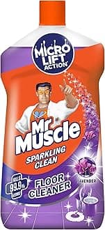 Mr. Muscle Floor Cleaner Liquid, Lavender, 1000ml | Disinfects and Restores Shiny Floors | Kills 99.9% Germs