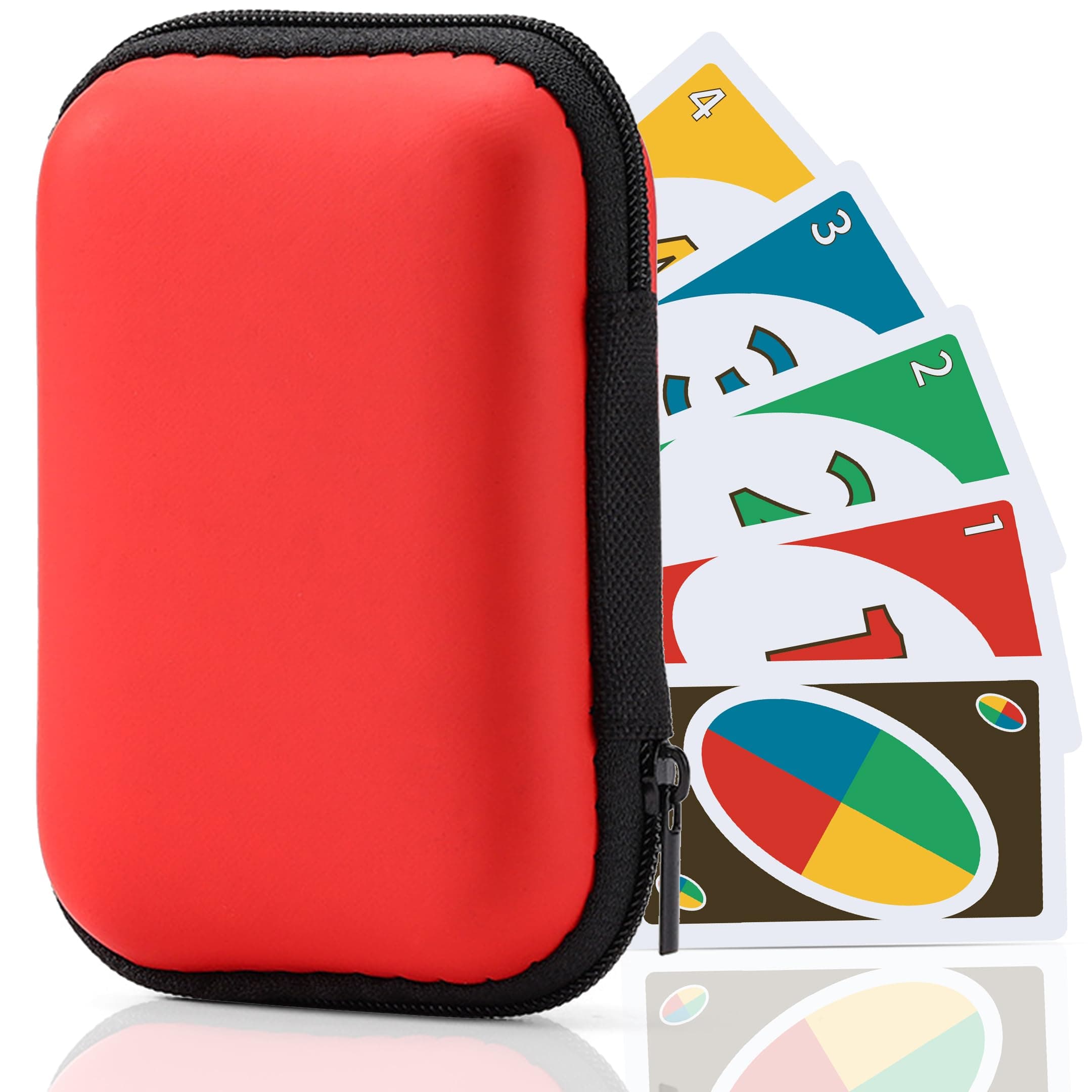 mwellewm Playing Cards Case for UNO, Card Game Case, Practical Playing Card Game Box Holder Storage Box (Red)