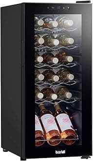 Baridi 18 Bottle Wine Cooler Fridge with Digital Touch Screen Controls & LED Light, Black - DH6